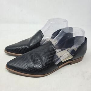 Dolce Vita Katarina Black Croc Embossed Leather Loafers Flats 7.5